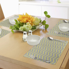 Yellow Grey Zig Zag Place Mats