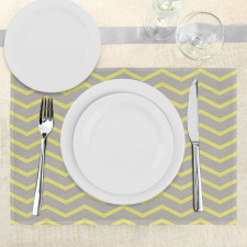 Yellow Grey Zig Zag Place Mats