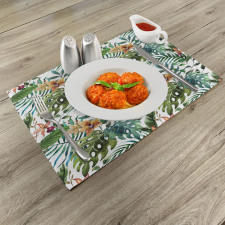 Palm Tree Flowers Hibiscus Place Mats