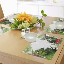 Hibiscus Anthurium Leaves Place Mats