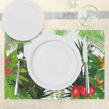 Hibiscus Anthurium Leaves Place Mats