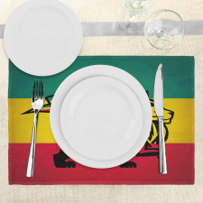 Judah Lion Rastafari Flag Place Mats