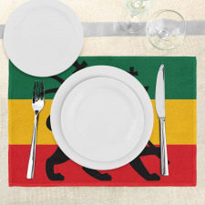 Judah Lion Reggae Flag Place Mats