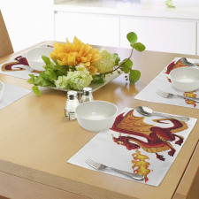 Funny Mascot Cartoon Place Mats