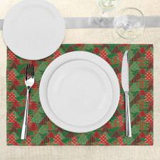 Tree Pines Swirl Dot Place Mats