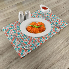 Abstract Mosaic Floral Place Mats