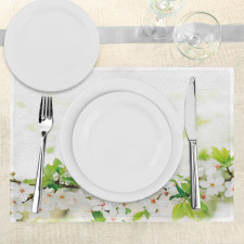 White Spring Blossoms Place Mats