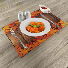 Leaves on the Wooden Board Place Mats