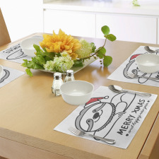 Sloth Christmas Hat Place Mats