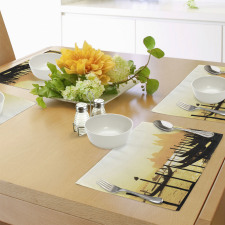 Romantic City at Sunrise Place Mats