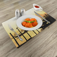 Romantic City at Sunrise Place Mats