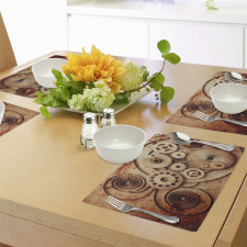 Mechanical Clocks Gears Place Mats