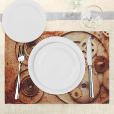 Mechanical Clocks Gears Place Mats