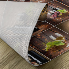Grapes Meat Drink Collage Place Mats