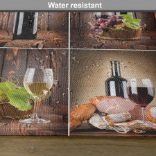 Grapes Meat Drink Collage Place Mats