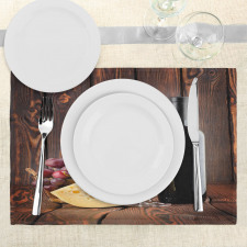 Cabernet Bottle Cheese Place Mats