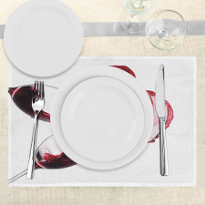 Heart Shape Spilling Wine Place Mats