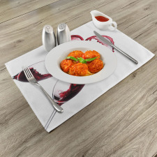 Heart Shape Spilling Wine Place Mats