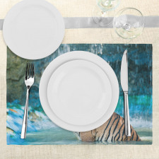 Feline Animal in Pond Place Mats