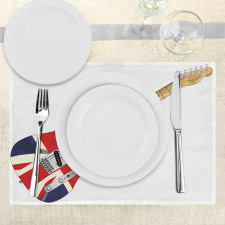 Electric Guitar Flag Place Mats