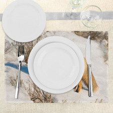 Red Fox in Snowy Nature Place Mats