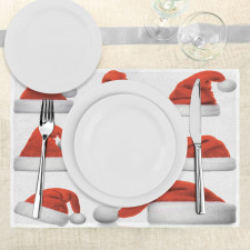 Santa Hats Pattern Place Mats