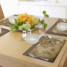 Aged Antique Treasure Map Place Mats