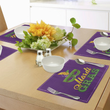 Green Mask Feathers Place Mats