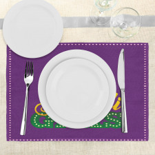 Green Mask Feathers Place Mats