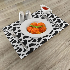 Cow Hide Black Spots Place Mats