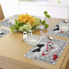 Nerd Glasses Love Heart Place Mats