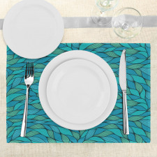 Abstract Wave Ocean Motif Place Mats