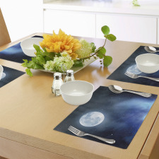 Starry Night Sky Full Moon Place Mats