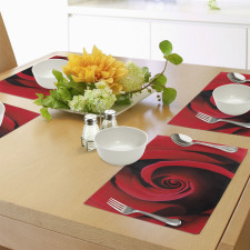 Swirled Petals Red Blossom Place Mats