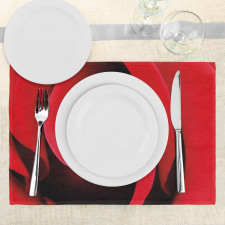 Swirled Petals Red Blossom Place Mats