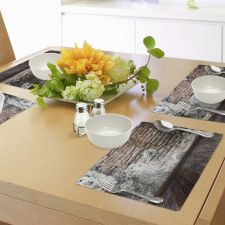 Worn Looking Wall Photo Place Mats