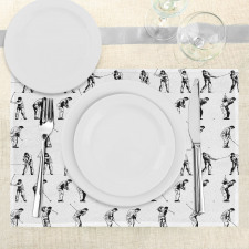 Golf Swing Hobby Play Place Mats