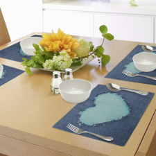 Denim Heart Love Place Mats