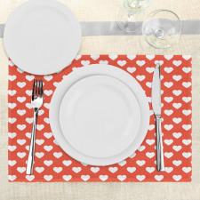 White Hearts Love Place Mats