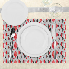 Abstract Oval Leaf Place Mats