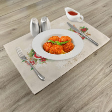 Floral Merry Xmas Place Mats