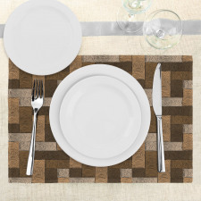 Wooden Parquet Motif Place Mats