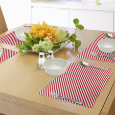 Diagonal Red Lines Place Mats