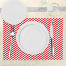 Diagonal Red Lines Place Mats