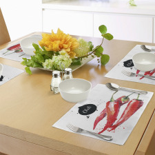 Chili Pepper Hot Spicy Place Mats