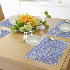 Delft Style Doodle Floral Place Mats