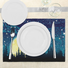 Moon over Forest Place Mats