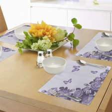 Bridal Roses Butterflies Place Mats