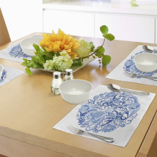 Paisley Circle in Blue Place Mats