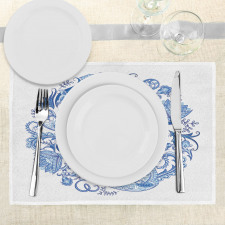 Paisley Circle in Blue Place Mats